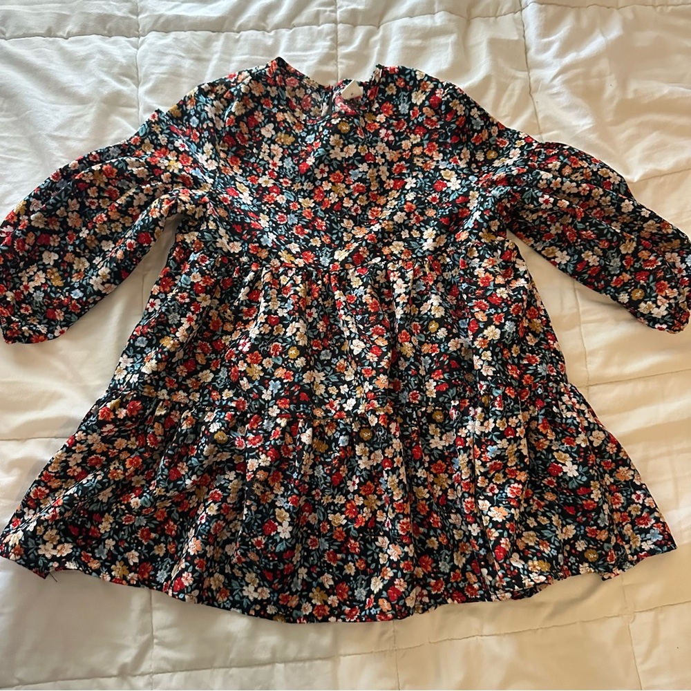 SHEIN Floral Kids Dress - Red, Blue, White